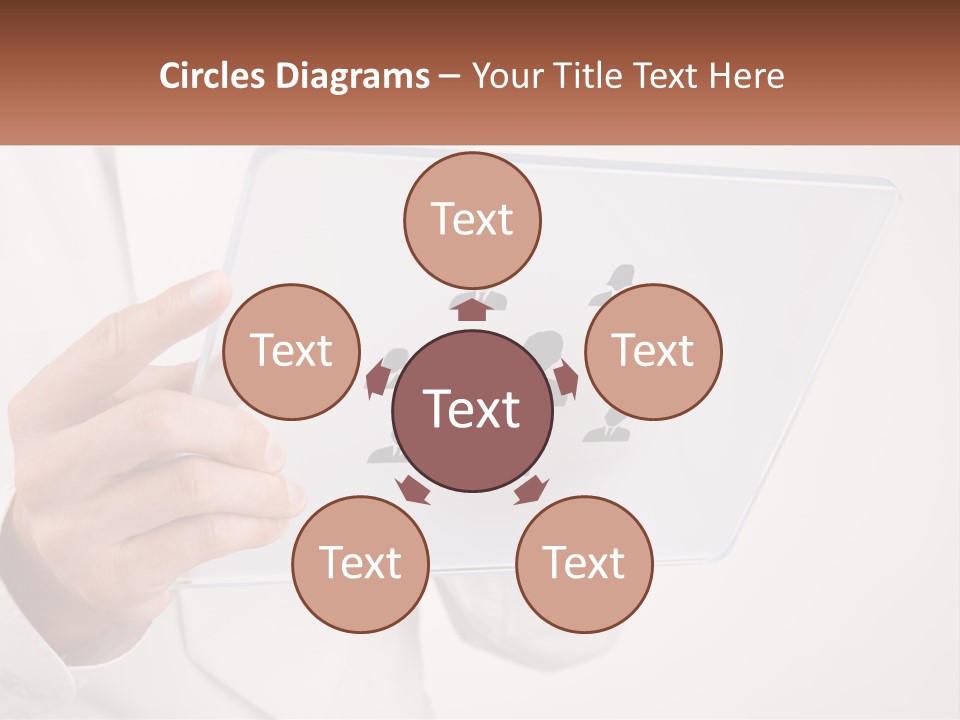 A Person Holding A Tablet With A Group Of People On It PowerPoint Template