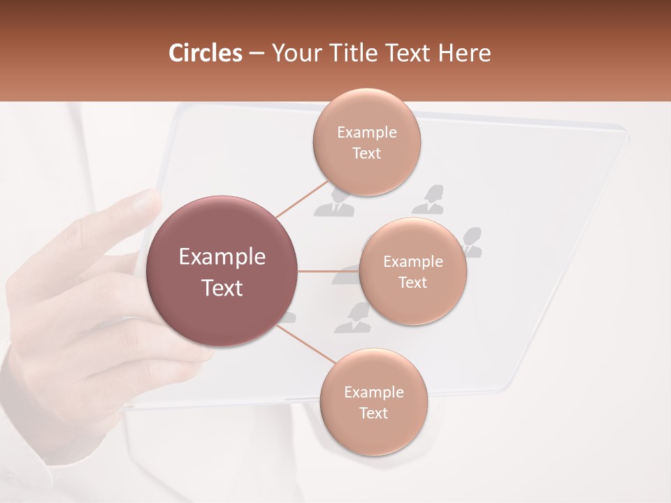 A Person Holding A Tablet With A Group Of People On It PowerPoint Template