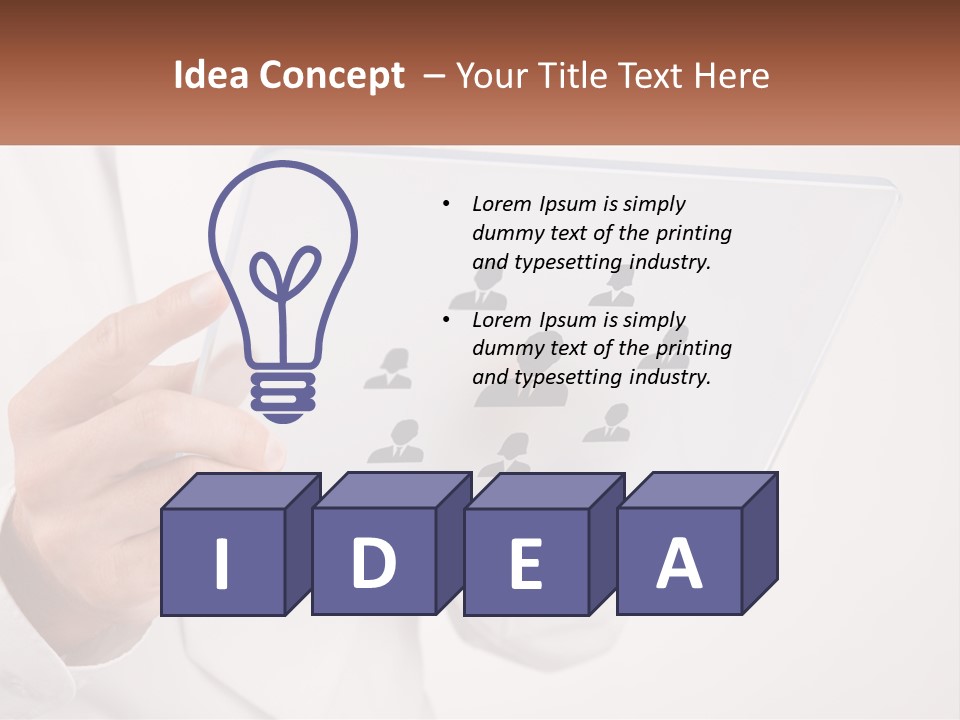 A Person Holding A Tablet With A Group Of People On It PowerPoint Template