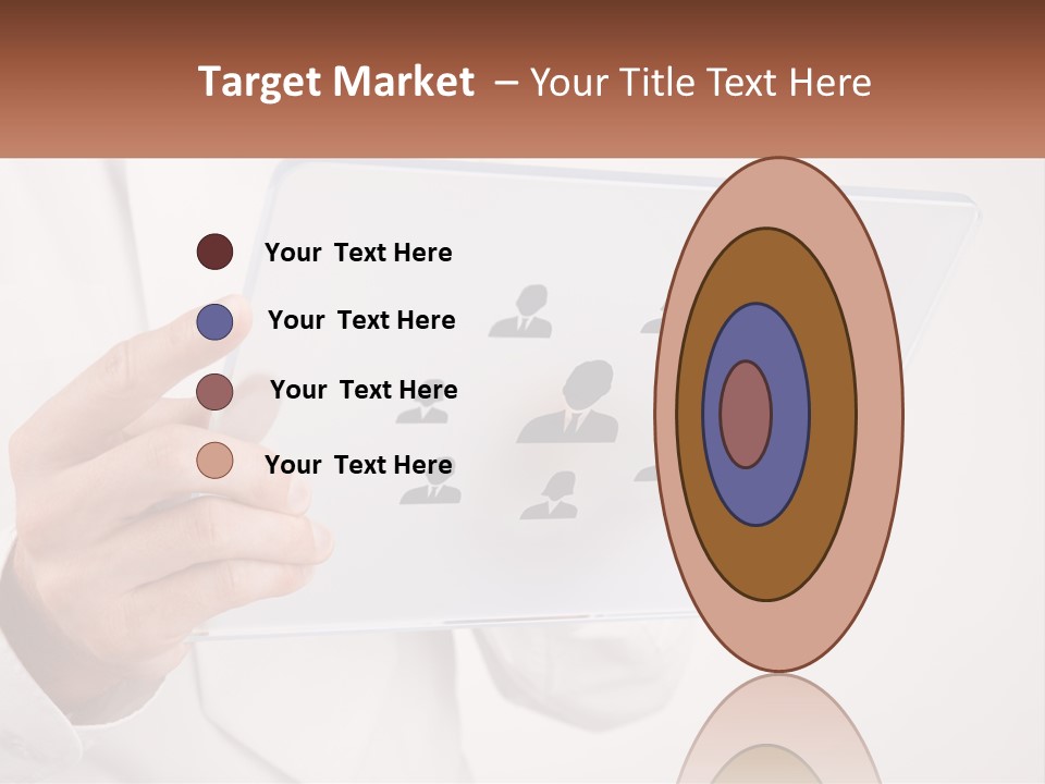 A Person Holding A Tablet With A Group Of People On It PowerPoint Template