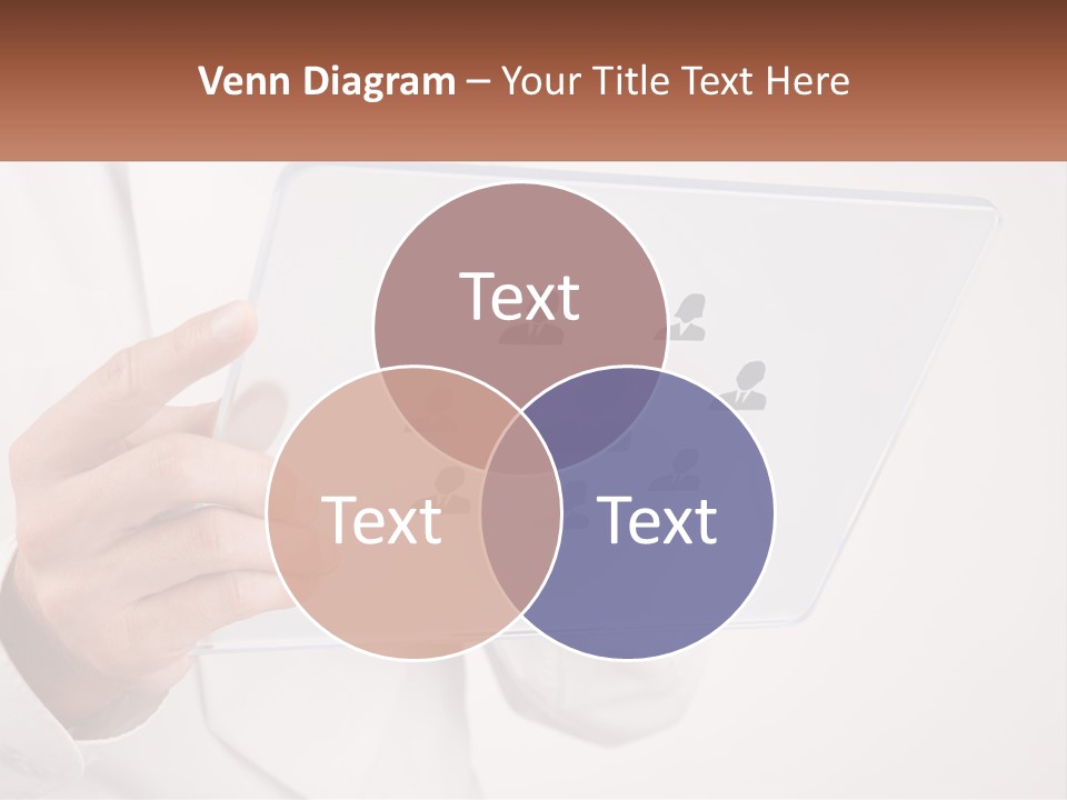 A Person Holding A Tablet With A Group Of People On It PowerPoint Template