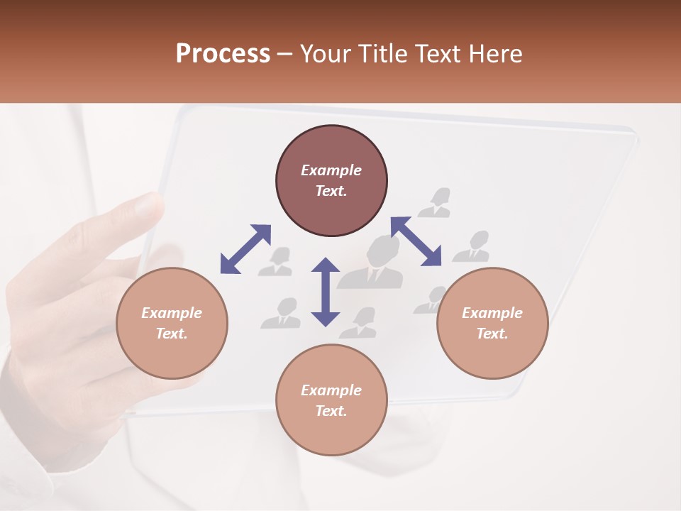 A Person Holding A Tablet With A Group Of People On It PowerPoint Template