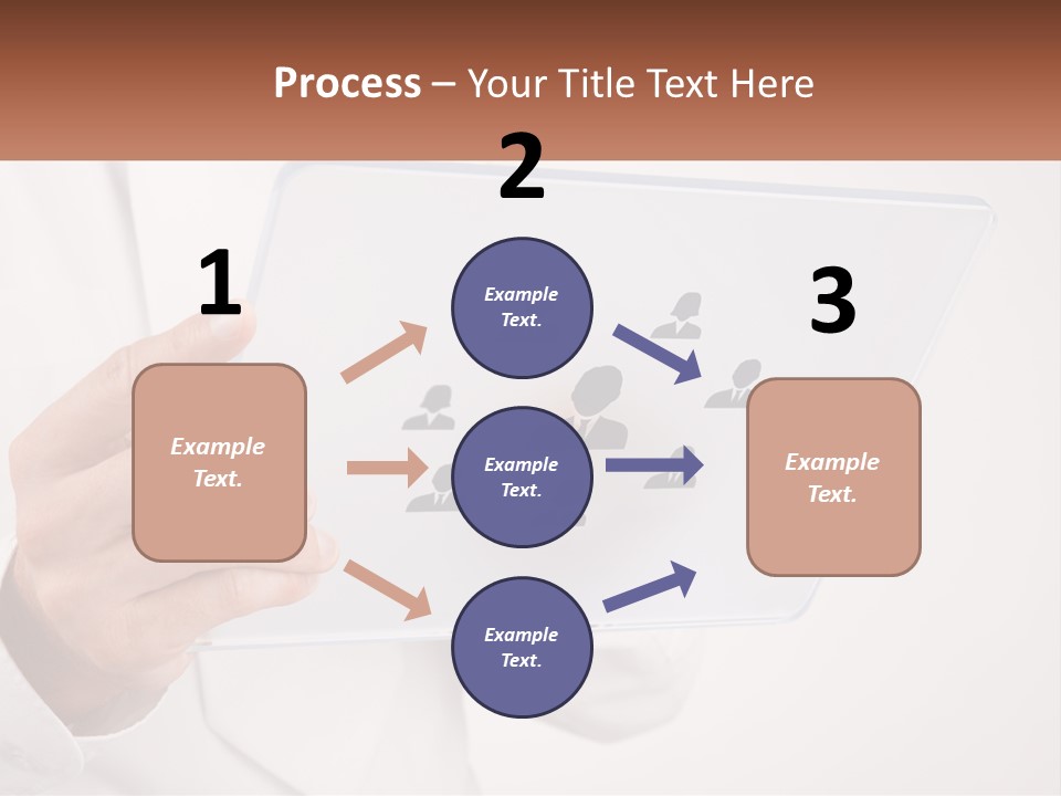 A Person Holding A Tablet With A Group Of People On It PowerPoint Template