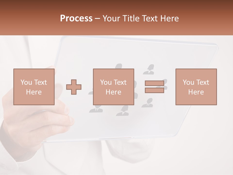 A Person Holding A Tablet With A Group Of People On It PowerPoint Template