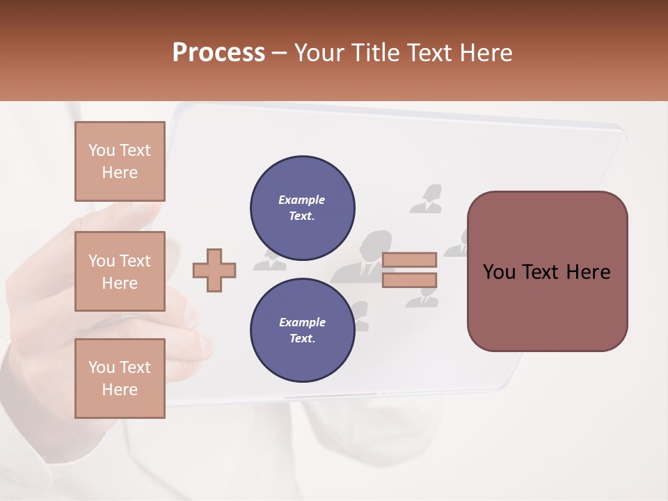 A Person Holding A Tablet With A Group Of People On It PowerPoint Template