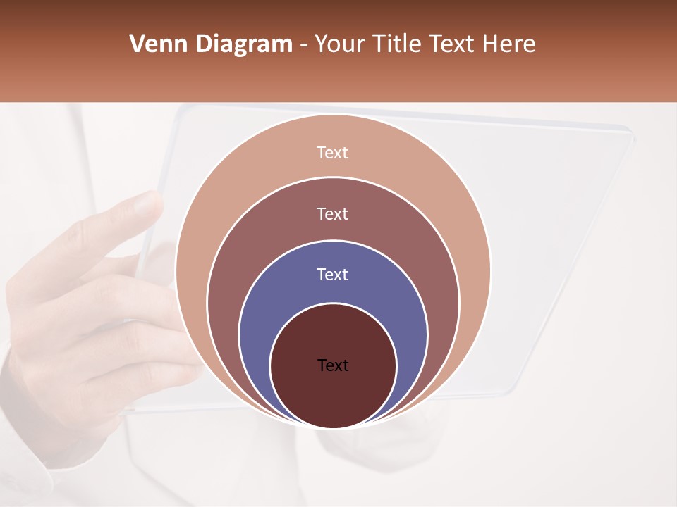 A Person Holding A Tablet With A Group Of People On It PowerPoint Template