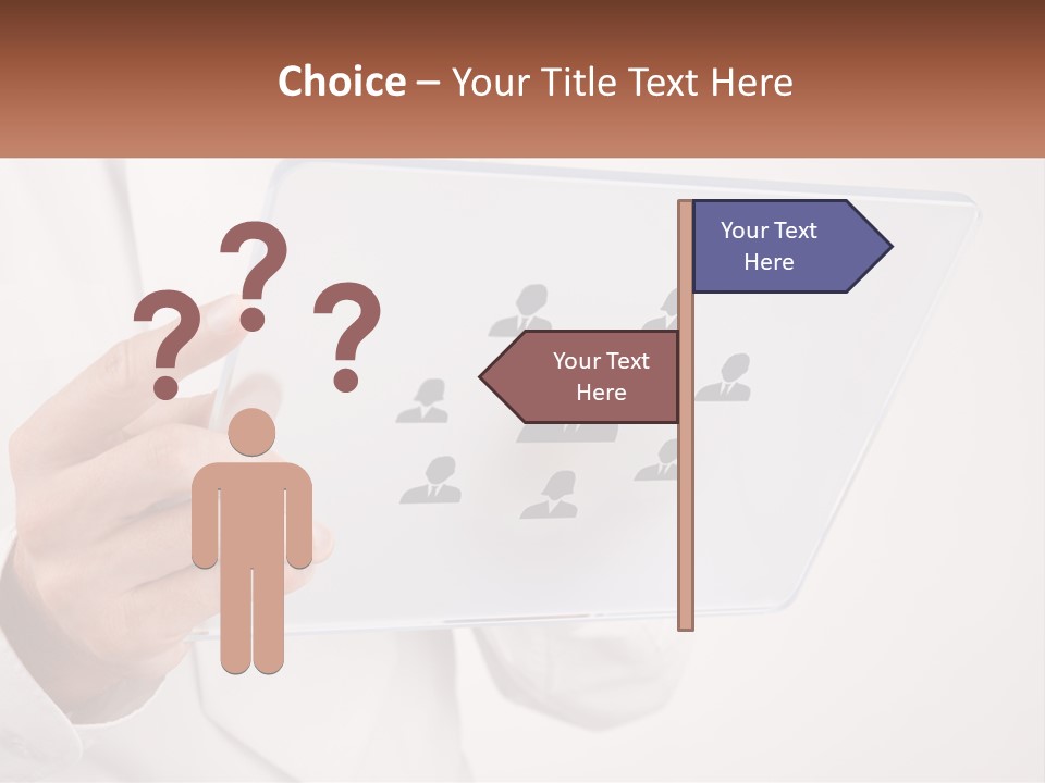 A Person Holding A Tablet With A Group Of People On It PowerPoint Template