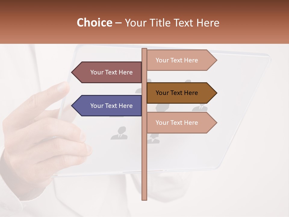 A Person Holding A Tablet With A Group Of People On It PowerPoint Template
