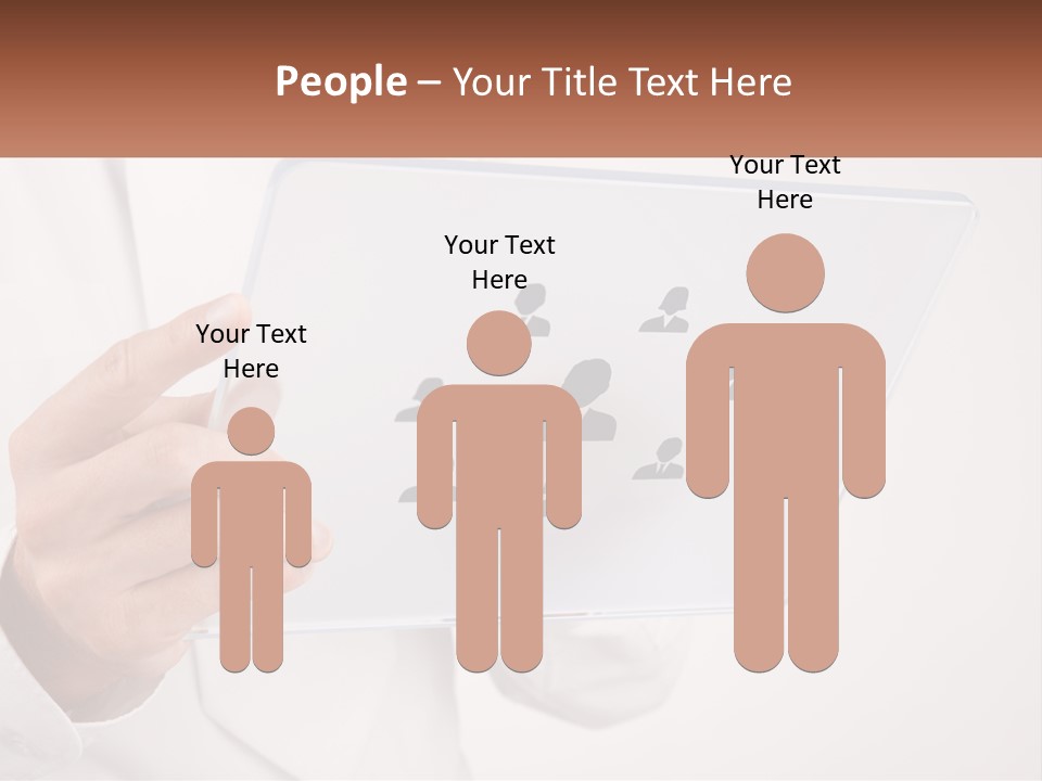 A Person Holding A Tablet With A Group Of People On It PowerPoint Template