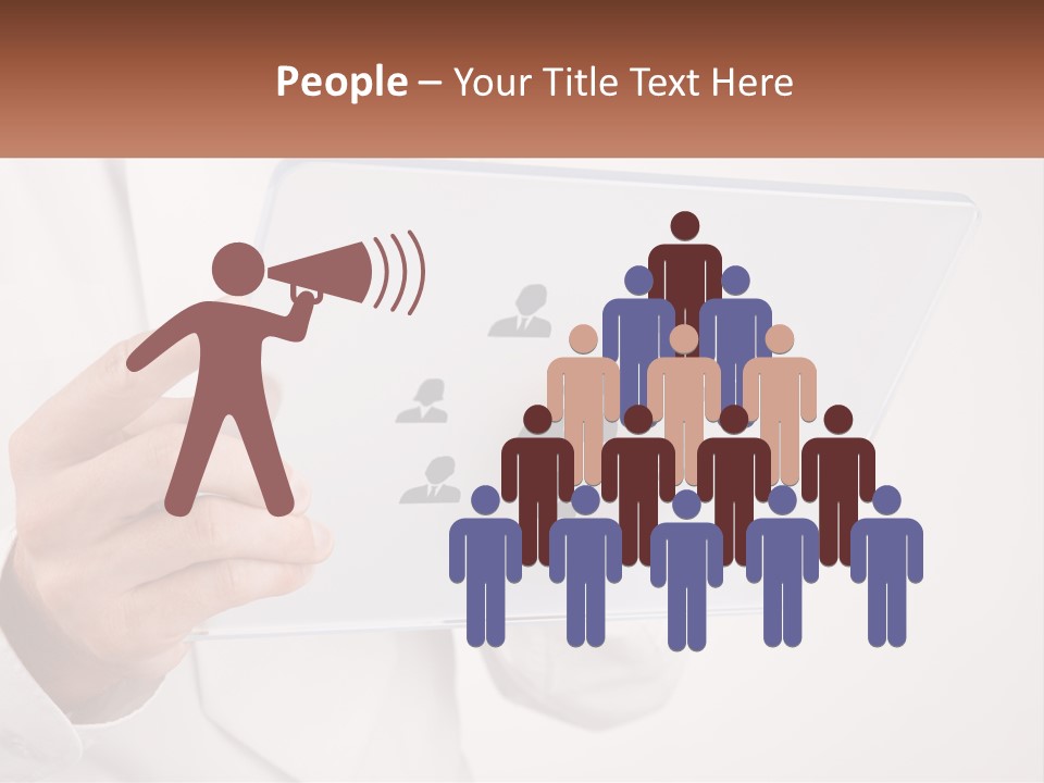 A Person Holding A Tablet With A Group Of People On It PowerPoint Template