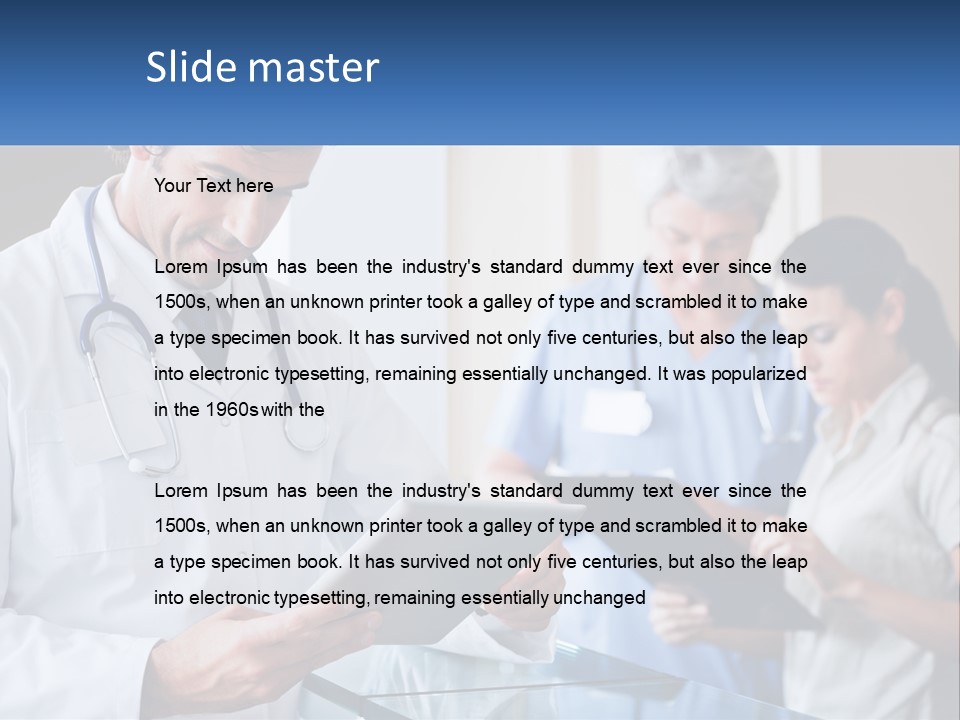 A Doctor Is Looking At Something On A Tablet PowerPoint Template