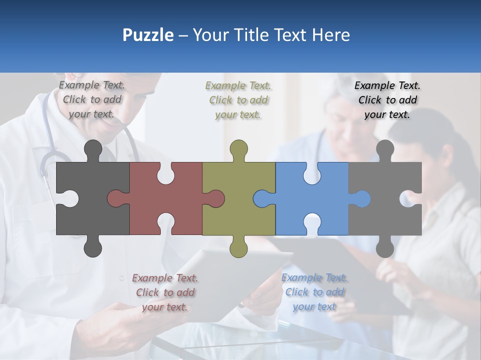A Doctor Is Looking At Something On A Tablet PowerPoint Template