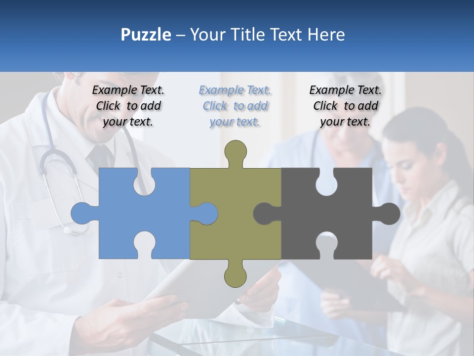 A Doctor Is Looking At Something On A Tablet PowerPoint Template