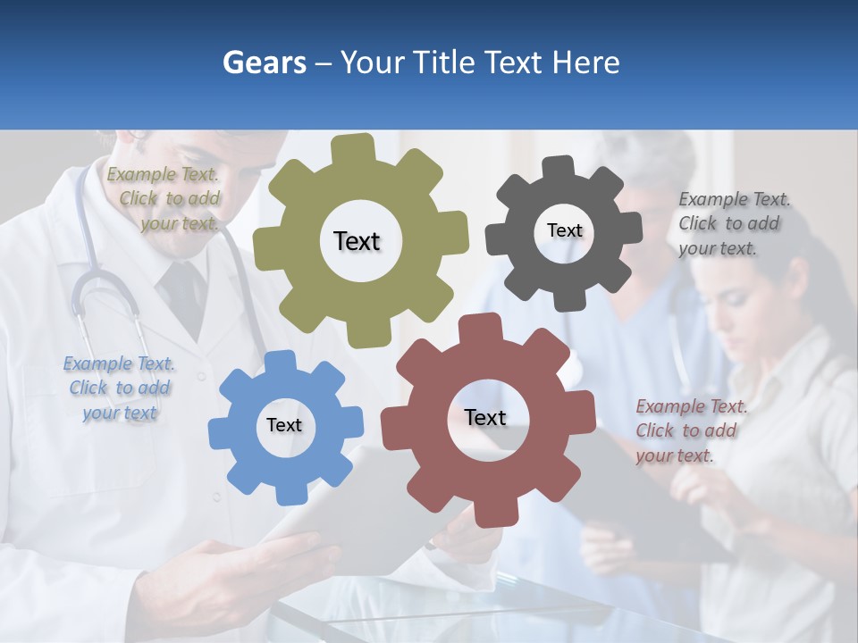 A Doctor Is Looking At Something On A Tablet PowerPoint Template