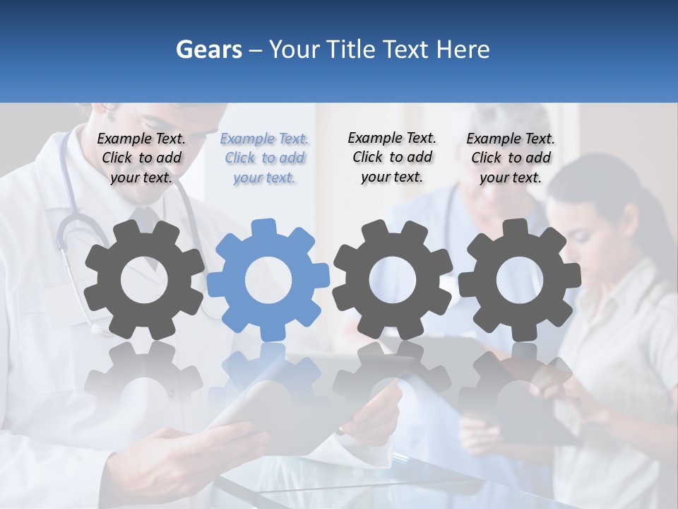 A Doctor Is Looking At Something On A Tablet PowerPoint Template