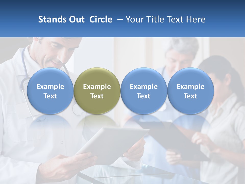 A Doctor Is Looking At Something On A Tablet PowerPoint Template