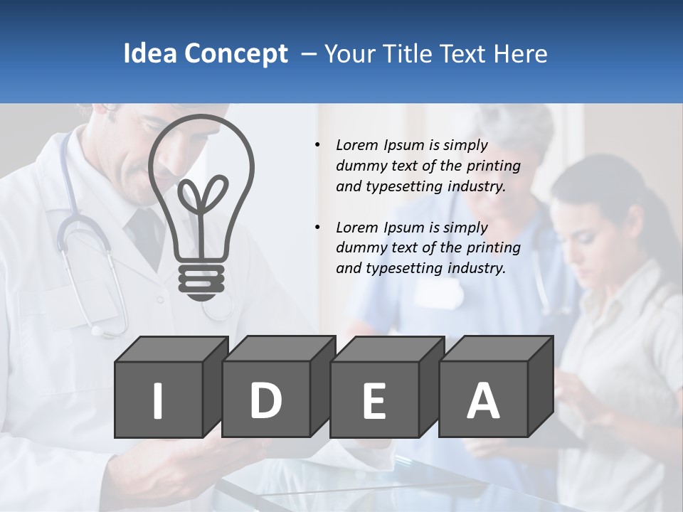 A Doctor Is Looking At Something On A Tablet PowerPoint Template