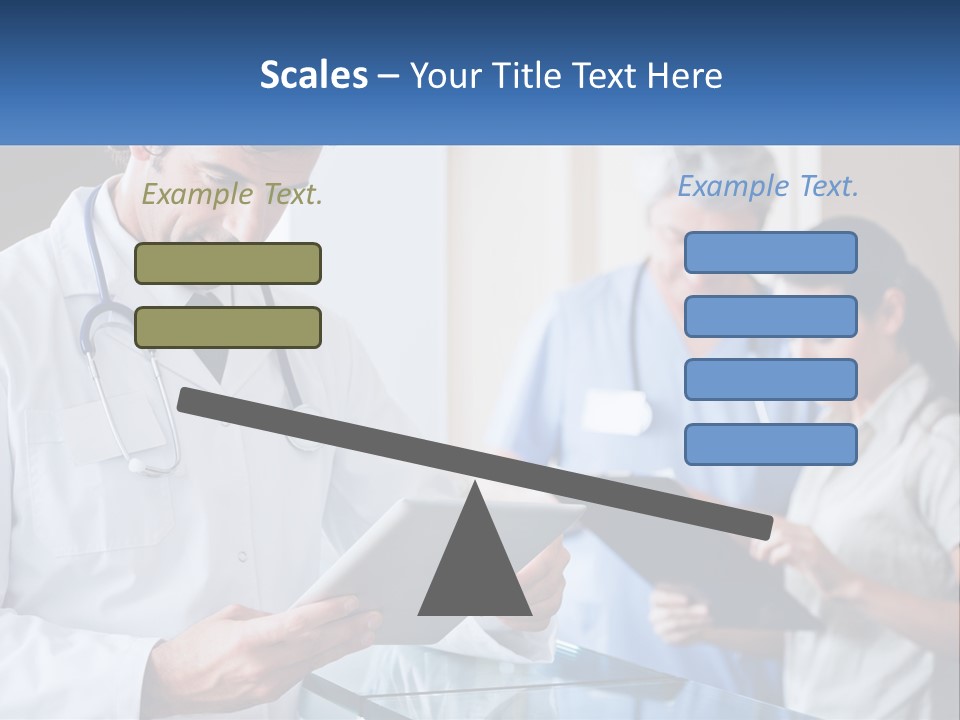 A Doctor Is Looking At Something On A Tablet PowerPoint Template