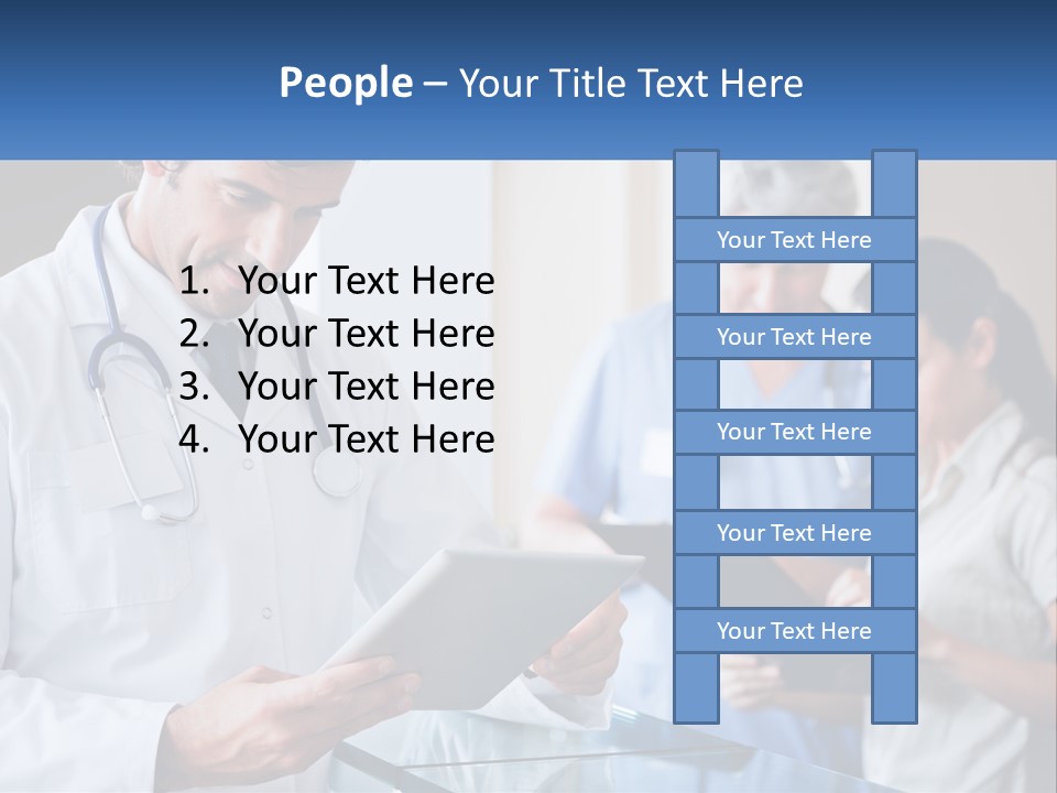 A Doctor Is Looking At Something On A Tablet PowerPoint Template