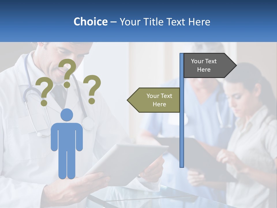 A Doctor Is Looking At Something On A Tablet PowerPoint Template