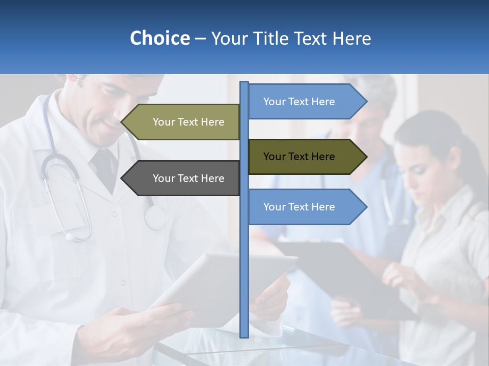 A Doctor Is Looking At Something On A Tablet PowerPoint Template