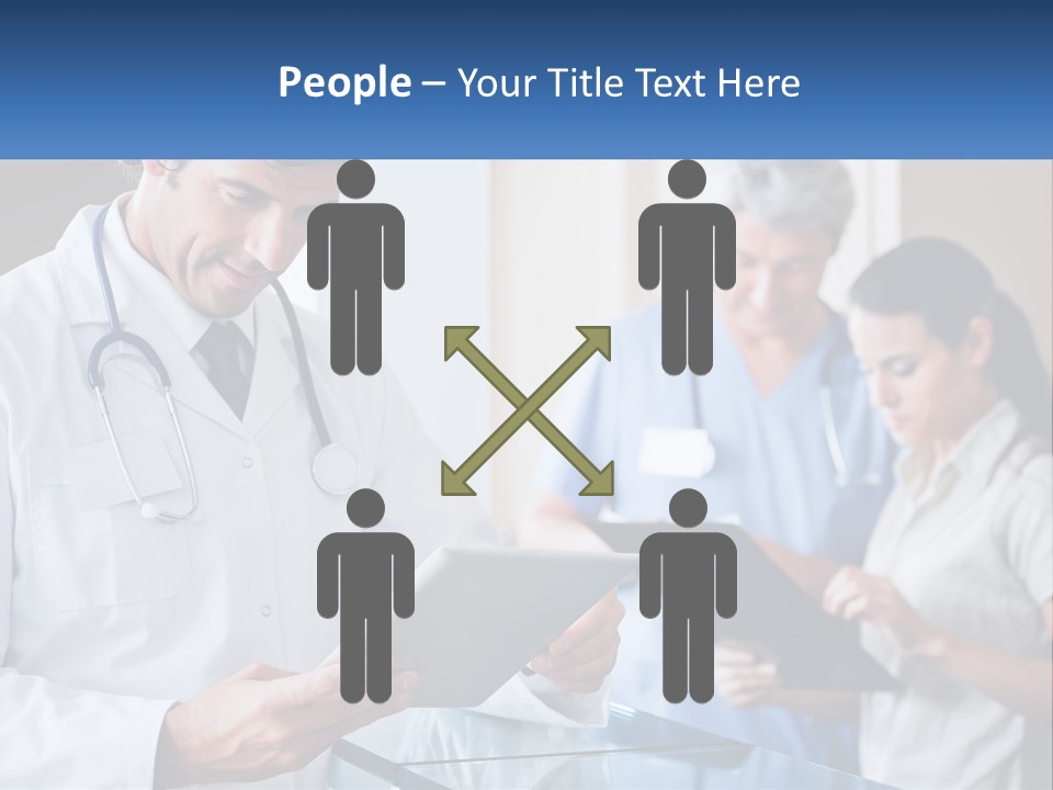 A Doctor Is Looking At Something On A Tablet PowerPoint Template