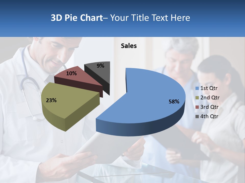 A Doctor Is Looking At Something On A Tablet PowerPoint Template