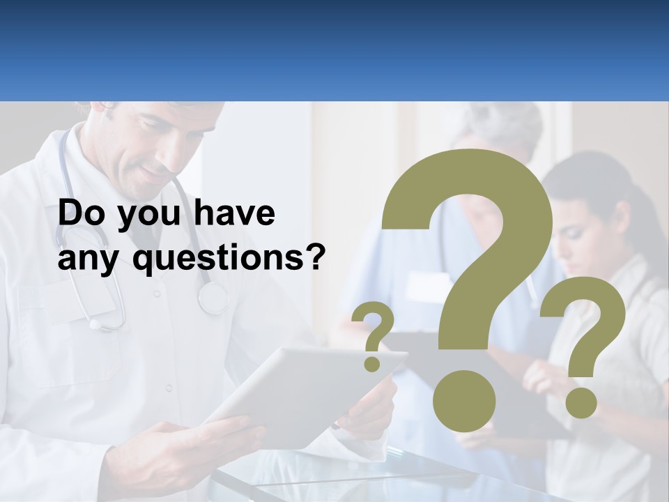 A Doctor Is Looking At Something On A Tablet PowerPoint Template