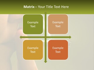 A Woman Smoking A Cigarette With A Green Background PowerPoint Template