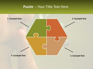 A Woman Smoking A Cigarette With A Green Background PowerPoint Template