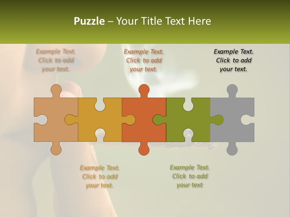 A Woman Smoking A Cigarette With A Green Background PowerPoint Template