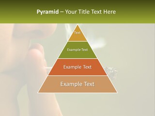 A Woman Smoking A Cigarette With A Green Background PowerPoint Template