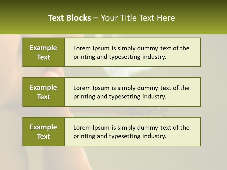 A Woman Smoking A Cigarette With A Green Background PowerPoint Template