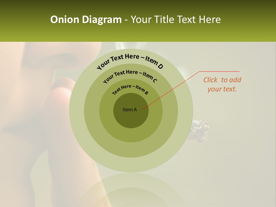 A Woman Smoking A Cigarette With A Green Background PowerPoint Template