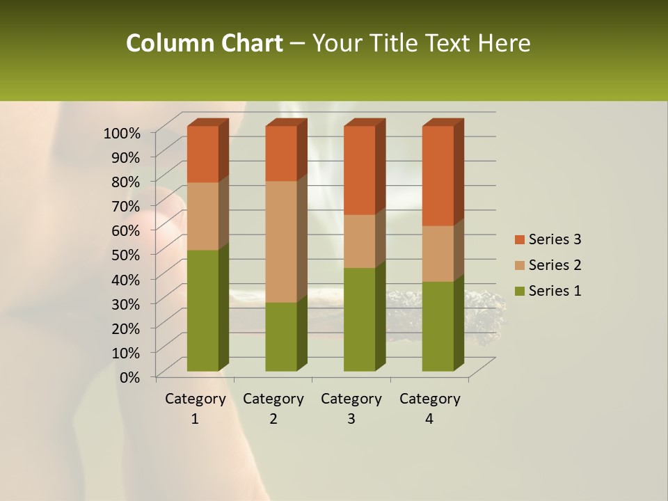 A Woman Smoking A Cigarette With A Green Background PowerPoint Template