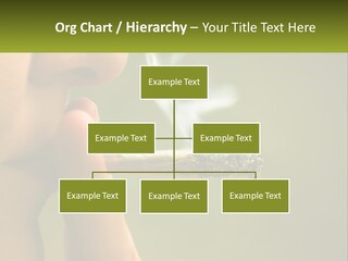 A Woman Smoking A Cigarette With A Green Background PowerPoint Template