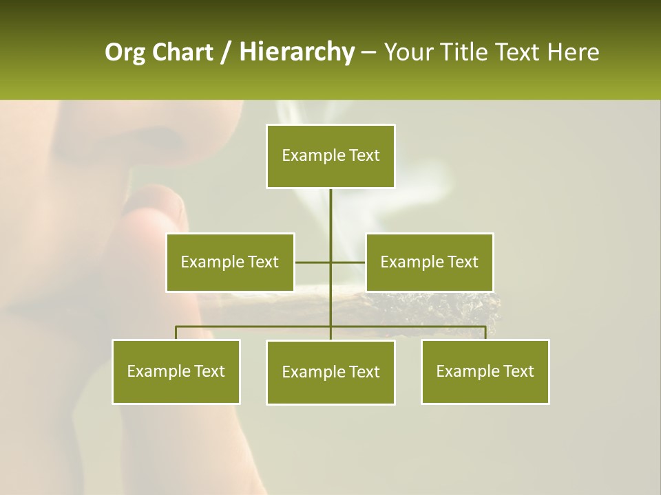 A Woman Smoking A Cigarette With A Green Background PowerPoint Template