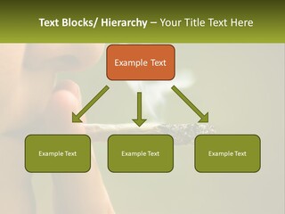 A Woman Smoking A Cigarette With A Green Background PowerPoint Template