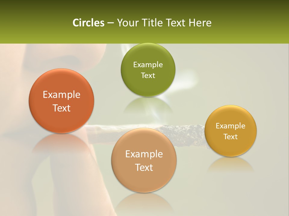 A Woman Smoking A Cigarette With A Green Background PowerPoint Template