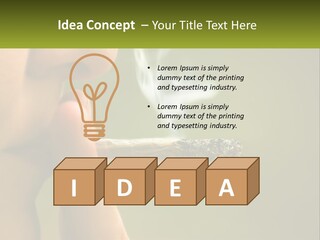 A Woman Smoking A Cigarette With A Green Background PowerPoint Template