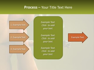 A Woman Smoking A Cigarette With A Green Background PowerPoint Template