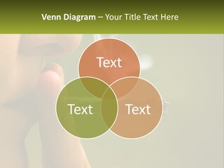 A Woman Smoking A Cigarette With A Green Background PowerPoint Template