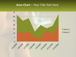 A Woman Smoking A Cigarette With A Green Background PowerPoint Template