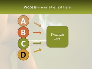 A Woman Smoking A Cigarette With A Green Background PowerPoint Template