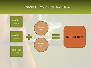 A Woman Smoking A Cigarette With A Green Background PowerPoint Template