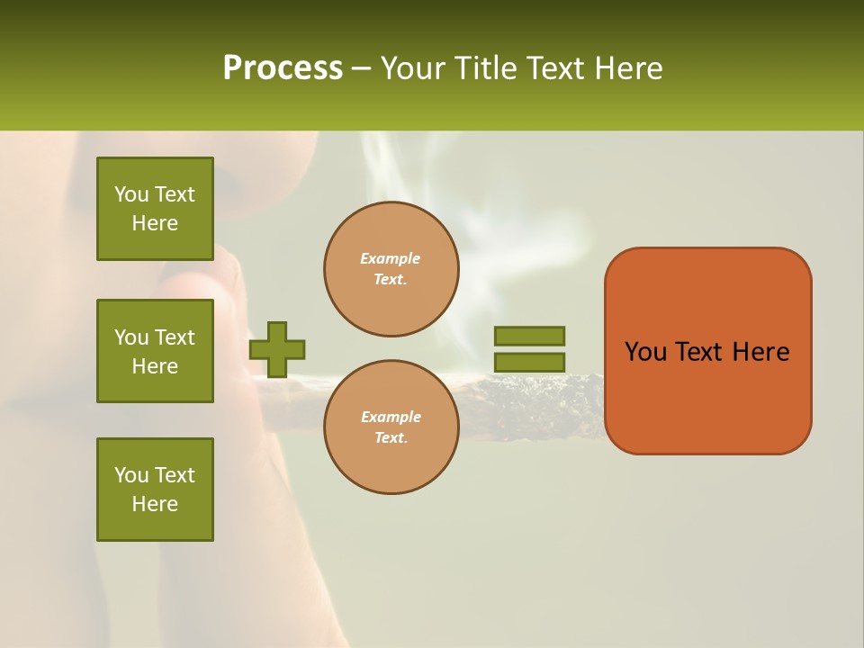A Woman Smoking A Cigarette With A Green Background PowerPoint Template
