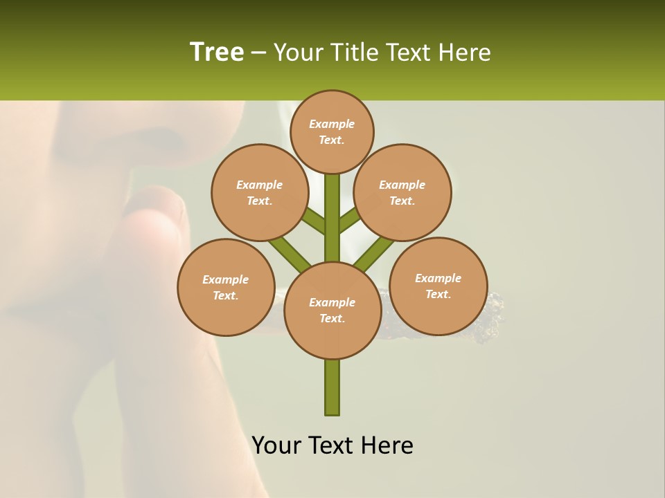 A Woman Smoking A Cigarette With A Green Background PowerPoint Template