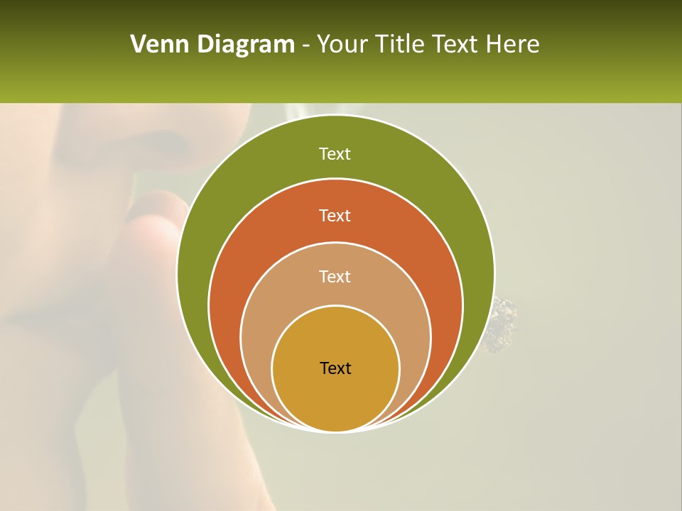 A Woman Smoking A Cigarette With A Green Background PowerPoint Template