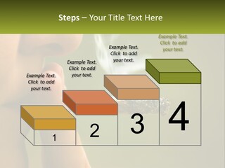 A Woman Smoking A Cigarette With A Green Background PowerPoint Template