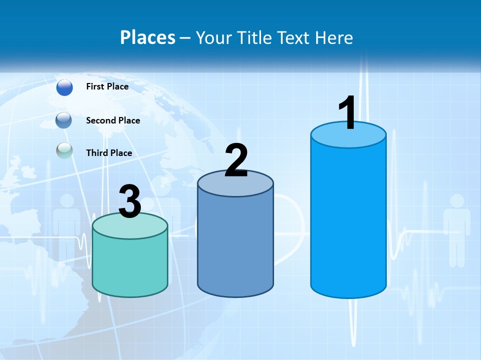 A Blue Globe With A Heart On It PowerPoint Template